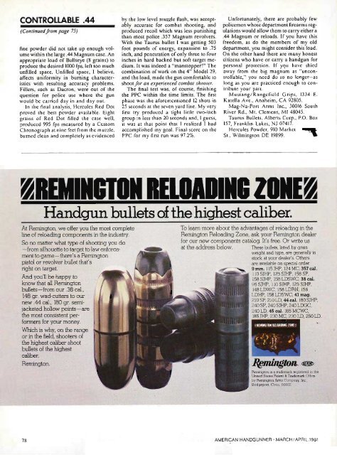 American Handgunner March/April 1981