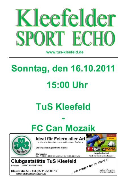 FC Can Mozaik - TuS Kleefeld Hannover e.V.