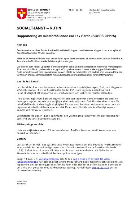 Rutin Lex Sarah etc.pdf - Burlövs kommun