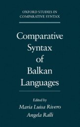 Comparative Syntax of the Balkan Languages (Oxford ... - Cryptm.org