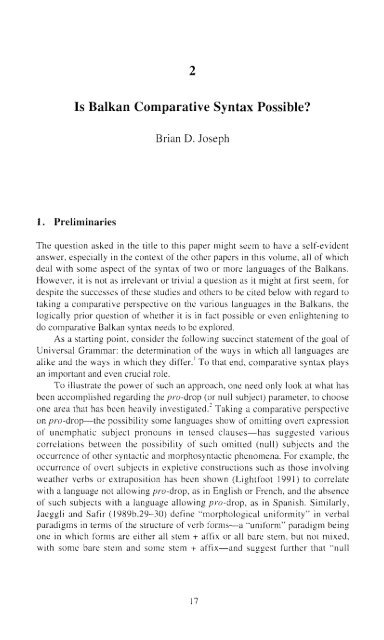 Comparative Syntax of the Balkan Languages (Oxford ... - Cryptm.org