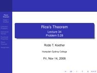 Rice's Theorem - Hampden-Sydney College