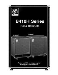 B410H Series Bass Cabinets - Ampeg