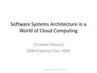 Software Systems Architecture in a World of Cloud ... - MIT SDM