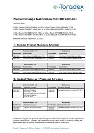 Product Change Notification PCN.2010.09.30.1 - Toradex