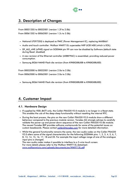 Product Change Notification PCN.2010.09.30.1 - Toradex