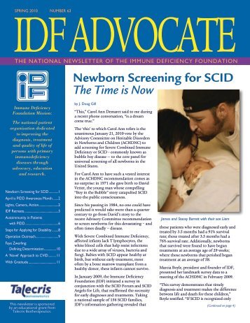 Newborn Screening for SCID - Immune Deficiency Foundation