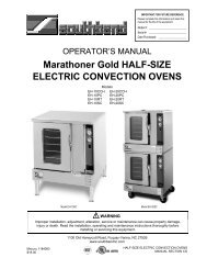 Marathoner Gold Half-Size Electric Convection Ovens Operator's ...