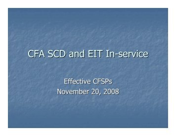 CFSP Inservice Nov 2008 Final version - Therapy BC