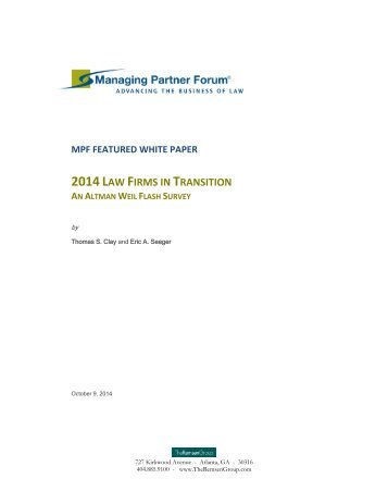 MPF WHITE PAPER - AW 2014 Law Firms in Transition - 10-21-14