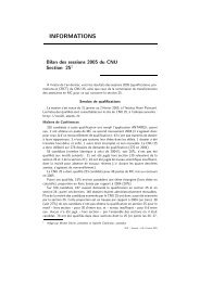 Bilan des sessions 2005 du CNU 25 - Emath.fr