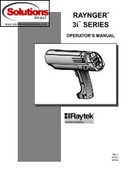 Raytek Raynger 3i Series Infrared Thermometers ... - Solutions Direct