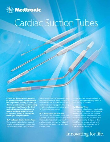 Cardiac Suction Tubes Brochure - Find your ideal - Medtronic