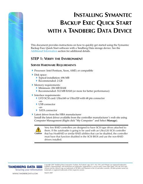 Download Tandberg SCSI & RAID Devices Driver