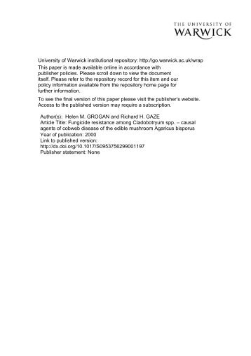 Fungicide resistance among Cladobotryum spp. &#8211