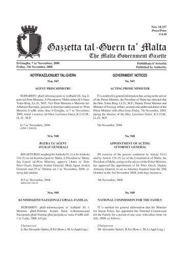 Gazzetta tal-Gvern ta' Malta - Doi-archived.gov.mt