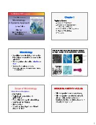 Microbiology: A Systems Approach Chapter 1 Microbiology Scope of ...