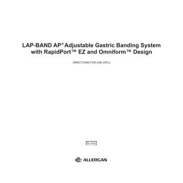 LAP-BAND AP® Adjustable Gastric Banding System DFU - Allergan