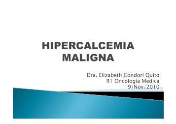 Hipercalcemia maligna. - EXTRANET - Hospital Universitario Cruces