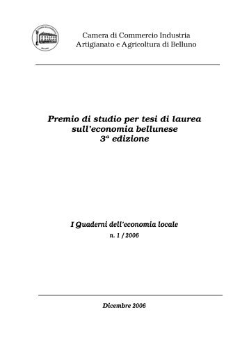 Premio di studio per tesi di laurea sull'economia ... - Unioncamere