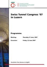 Swiss Tunnel Congress '07 in Luzern - Fachgruppe für Untertagbau