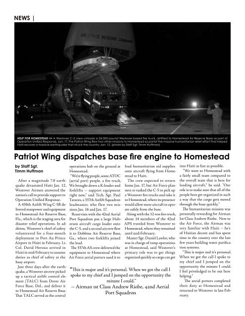 PATRIOT | PAGE 1 - Westover Air Reserve Base, Mass