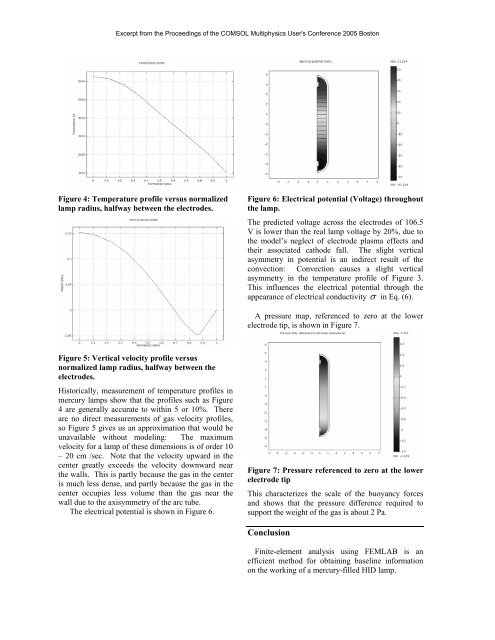 Simulation of heat and momentum flow in a quartz mercury ... - Comsol