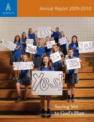 Saying Yes to God's Plan - Marian High School
