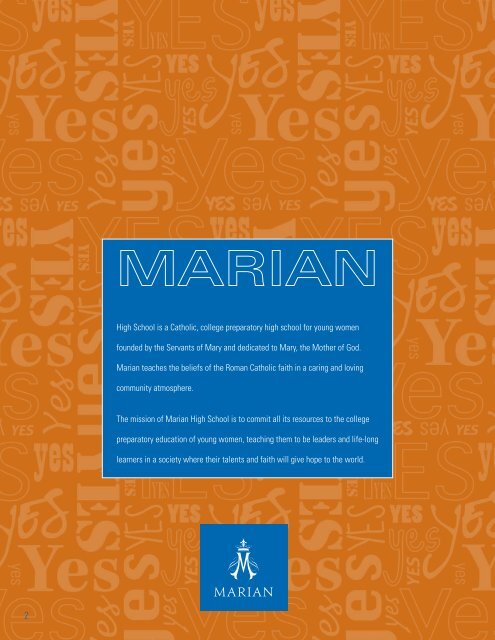 Saying Yes to God's Plan - Marian High School