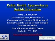 Public Health Approaches to Suicide Prevention - Gannett Health ...