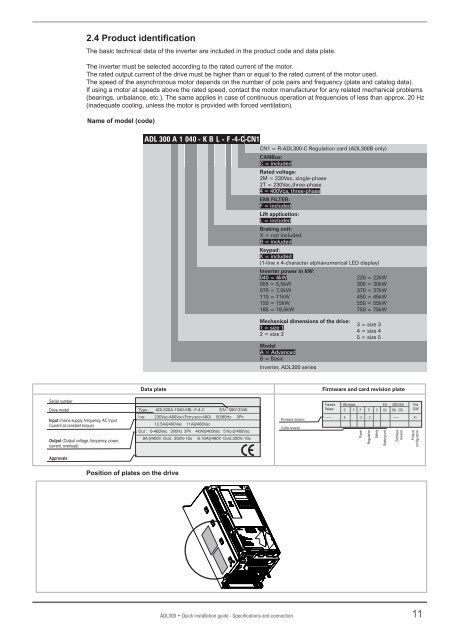 ADL300 Elevator Drives for Synchronous ... - Sprecher + Schuh