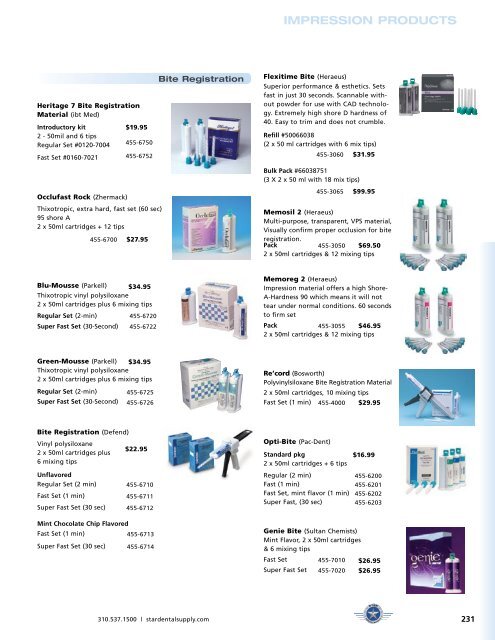 Impression Products - Star Dental Supply