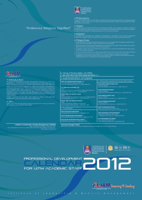 Calendar - Institute of Leadership & Quality Management - UiTM