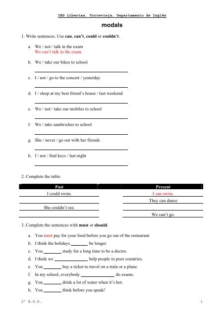scarica verb table