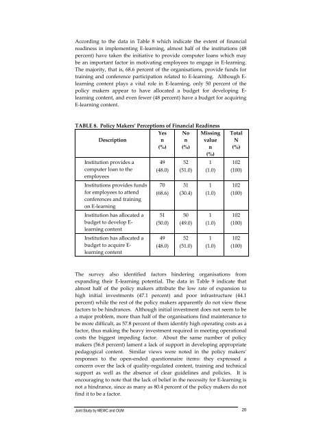 e-learning readiness - Asia Pacific Region - Open University Malaysia