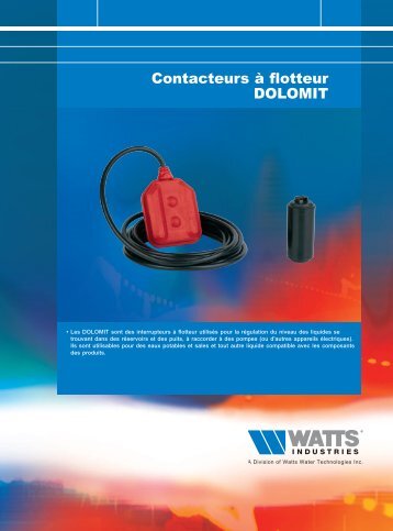 Contacteurs ÃƒÂ  flotteur DOLOMIT - Watts Industries