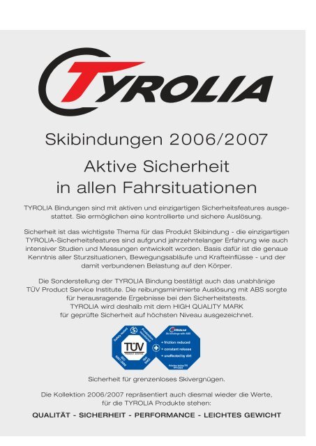 Technisches Handbuch - Tyrolia