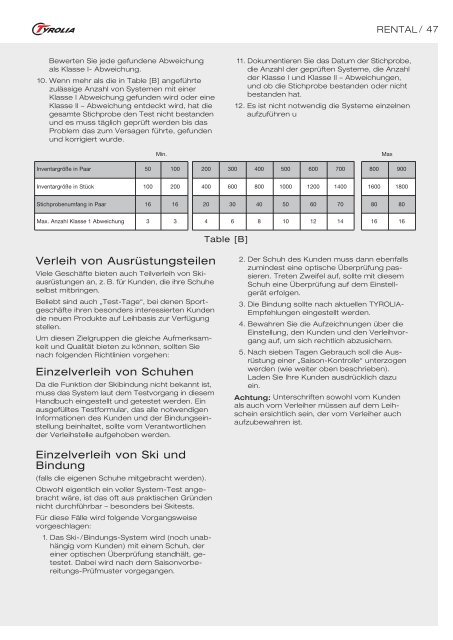 Technisches Handbuch - Tyrolia