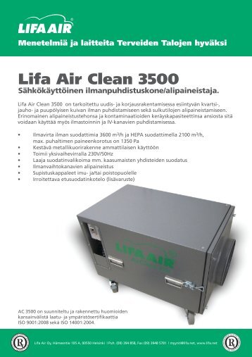 Lifa Air Clean 3500 - Lifa.net