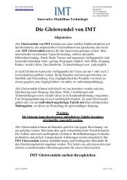 Gleiswendel, allgemeine Informationen - IMT