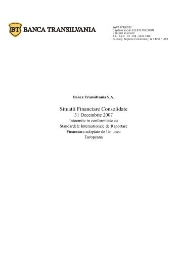 Situatii Financiare Consolidate - Banca Transilvania