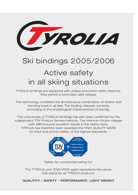 Technical Manual 2005/06 - Tyrolia