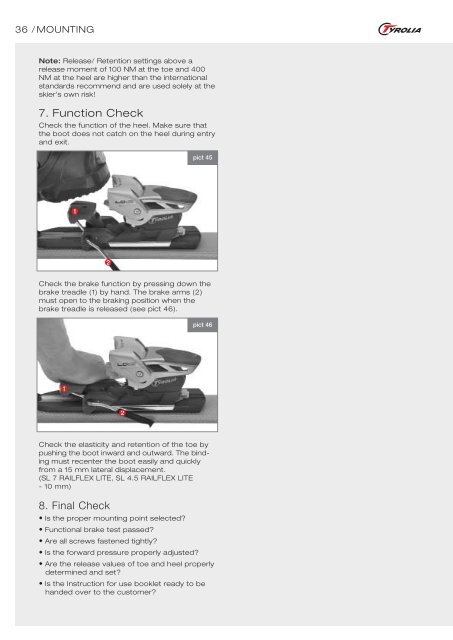 Technical Manual 2005/06 - Tyrolia