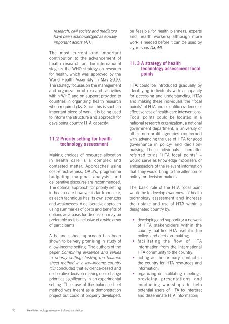 Health technology assessment of medical devices