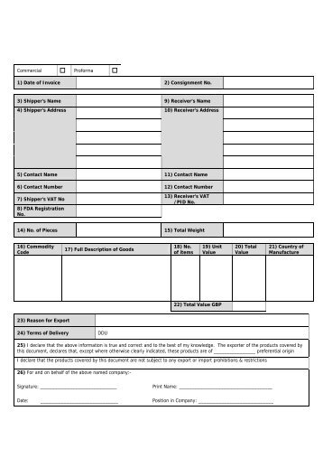 Download a pro-forma/commercial invoice template - Interlink Express