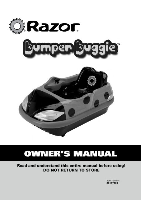 Razor Bumper Buggie Owners Manual - ElectricScooterParts.com