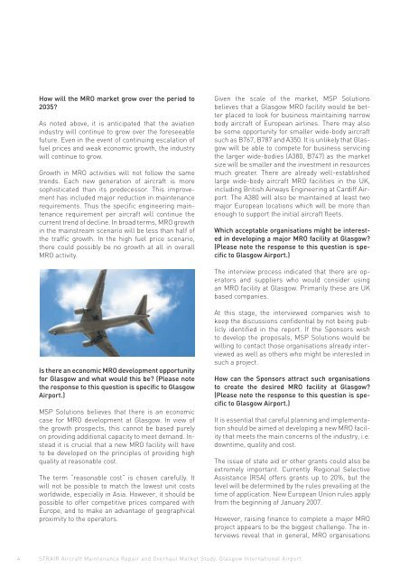 Aircraft Maintenance Repair and Overhaul Market Study. - OBSA
