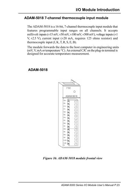 ADAM-5000 Series I/O Module User's Manual