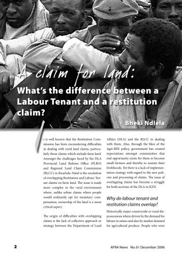 What's the difference between a Labour Tenant and a ... - AFRA