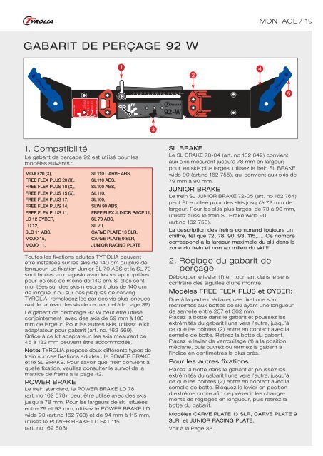 CAR VE PLA TE 9 SLR (seulement pour la location) - Tyrolia